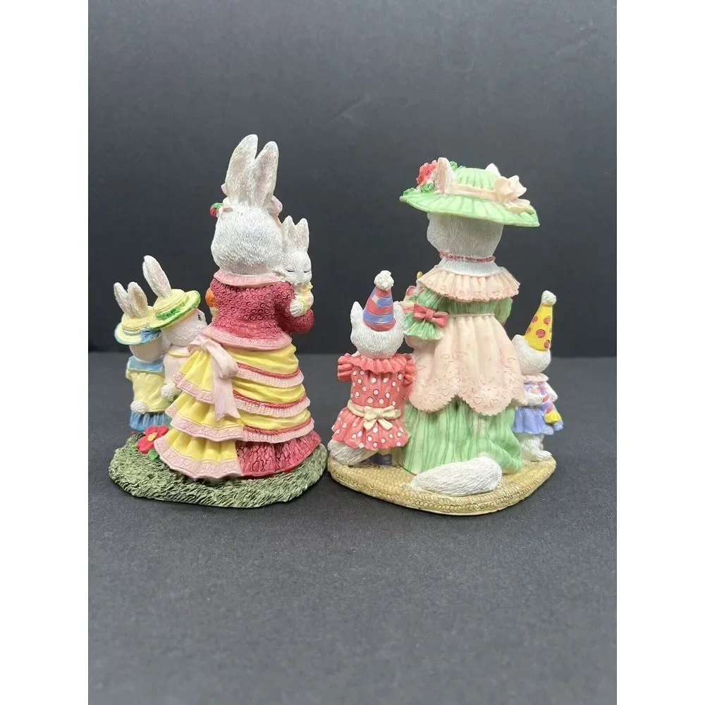 Mama Violet, Pauline Purringly W/Faith & Hope VA41 1994 Resin 108 Bunny Statues‎